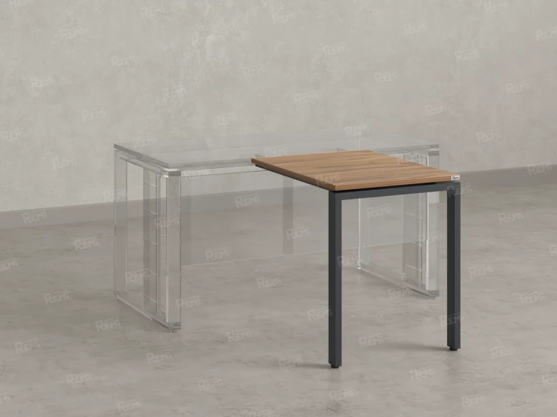 Брифинг прямой, с парящей столешнецей, на П-образном каркасе 1000x600x750 RM070-10x6 Юстус/Серый