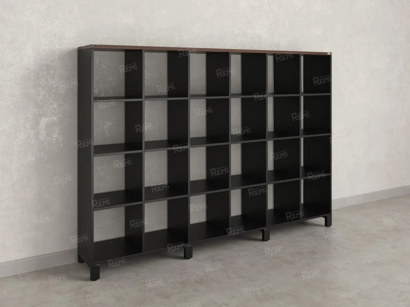 Стеллаж, 24 ячейки 2250х370х1620 RM141-225x37 Дуб Апрельский шоколад/Черный