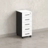 Тумба мобильная, 5 ящиков 400x500x960 RM122-40x50 Белый/Черный