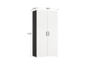 Шкаф распашной, регулируемые опоры, 5 уровней 900x420x1800 RM153-90x41 Белый/Черный