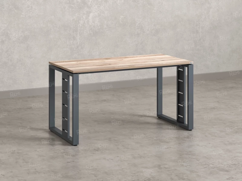 Стол прямой на О-образных опорах 1600x700x750 RM040-16x7 Дуб Маувелла/Серый