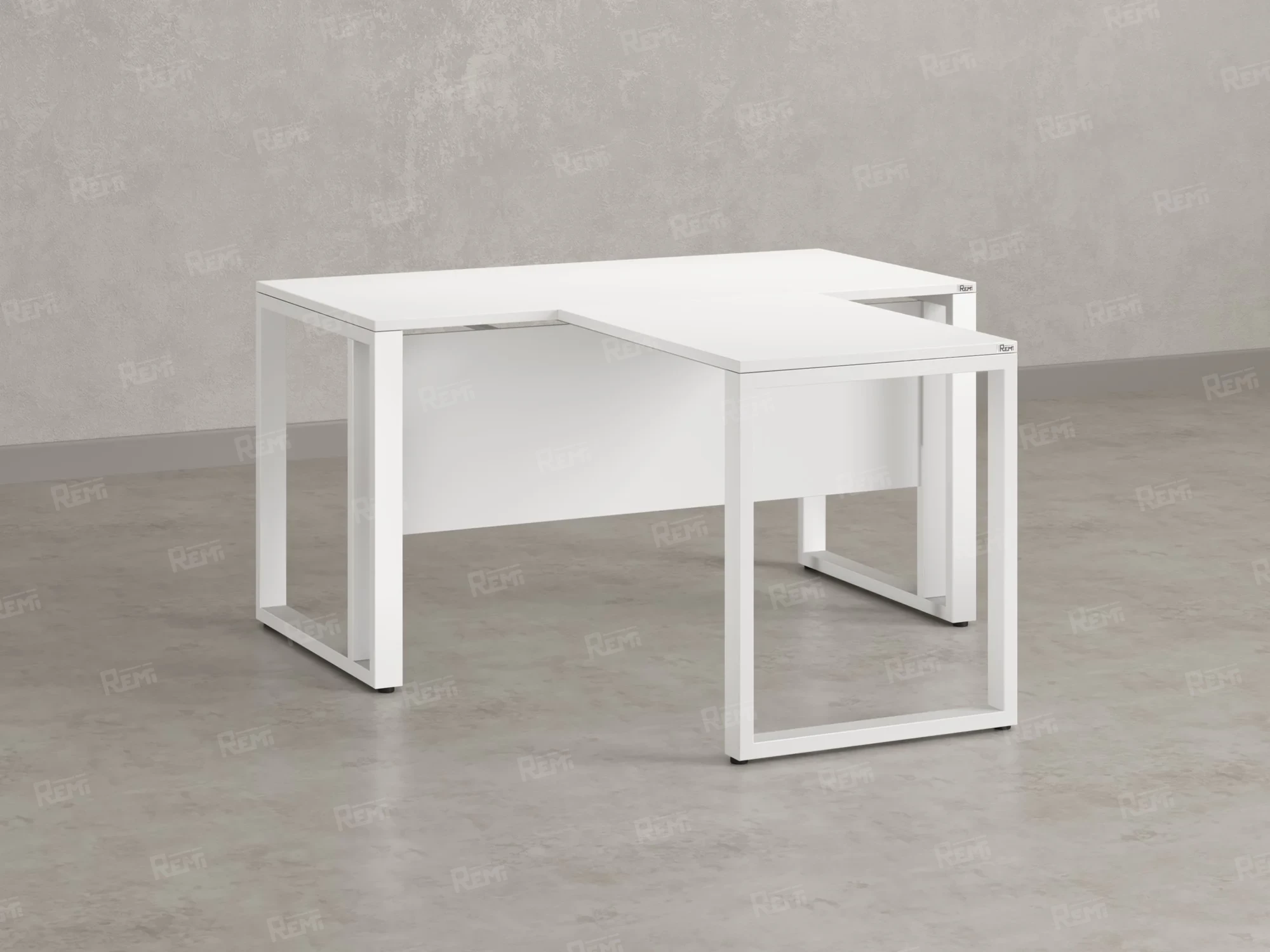 Стол с брифингом на О-образных опорах с экраном ЛДСП RM046-18x7 1800x2500x750 Белый/Белый