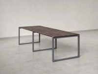 Cтол для переговоров, на О-обазном каркасе 2200x1450x750 RM081-220x145 Дуб Апрельский шоколад/Серый