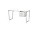 Стол прямой с подвесной тумбой 2 ящика, U-опора 1800x700x750 RM035-18x7 Белый/Белый