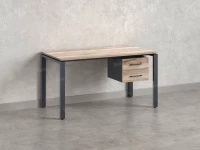 Стол прямой с подвесной тумбой 2 ящика, П-опора 1800x700x750 RM039-18x7 Дуб Маувелла/Серый