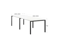 Cтол для переговоров, на П-образном каркасе 2400x1250x750 RM080-240x125 Белый/Черный