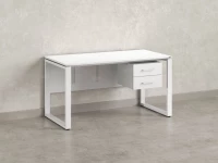 Стол прямой, подвесная тумба, ЛДСП экран, О-опора 1800x700x750 RM033-18x7 Белый/Белый