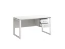 Стол прямой, подвесная тумба, ЛДСП экран, О-опора 1800x700x750 RM033-18x7 Белый/Белый