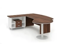 BRL RB072-215x200L Стол рук-ля L угловой с брифингом и тумбой 2 ящика 2150х2000х760 Венге/Белый