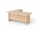 BRL RB070-160x200R Стол руководителя угловой R с тумбой 2 ящика 1600х2000х760 Акация/Белый