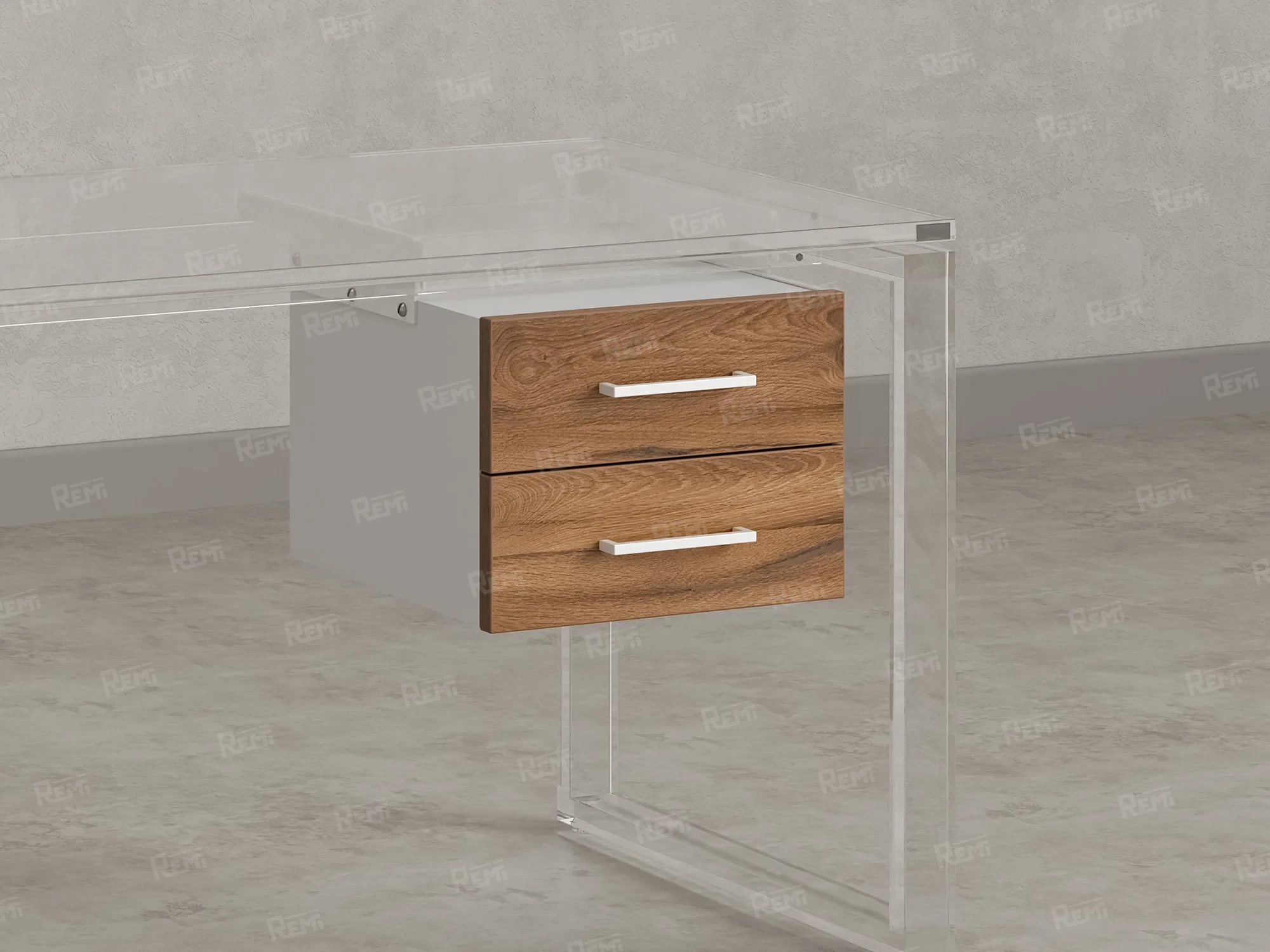 Тумба подвесная, два ящика 400x452x300 RM201-16х8 Юстус/Белый