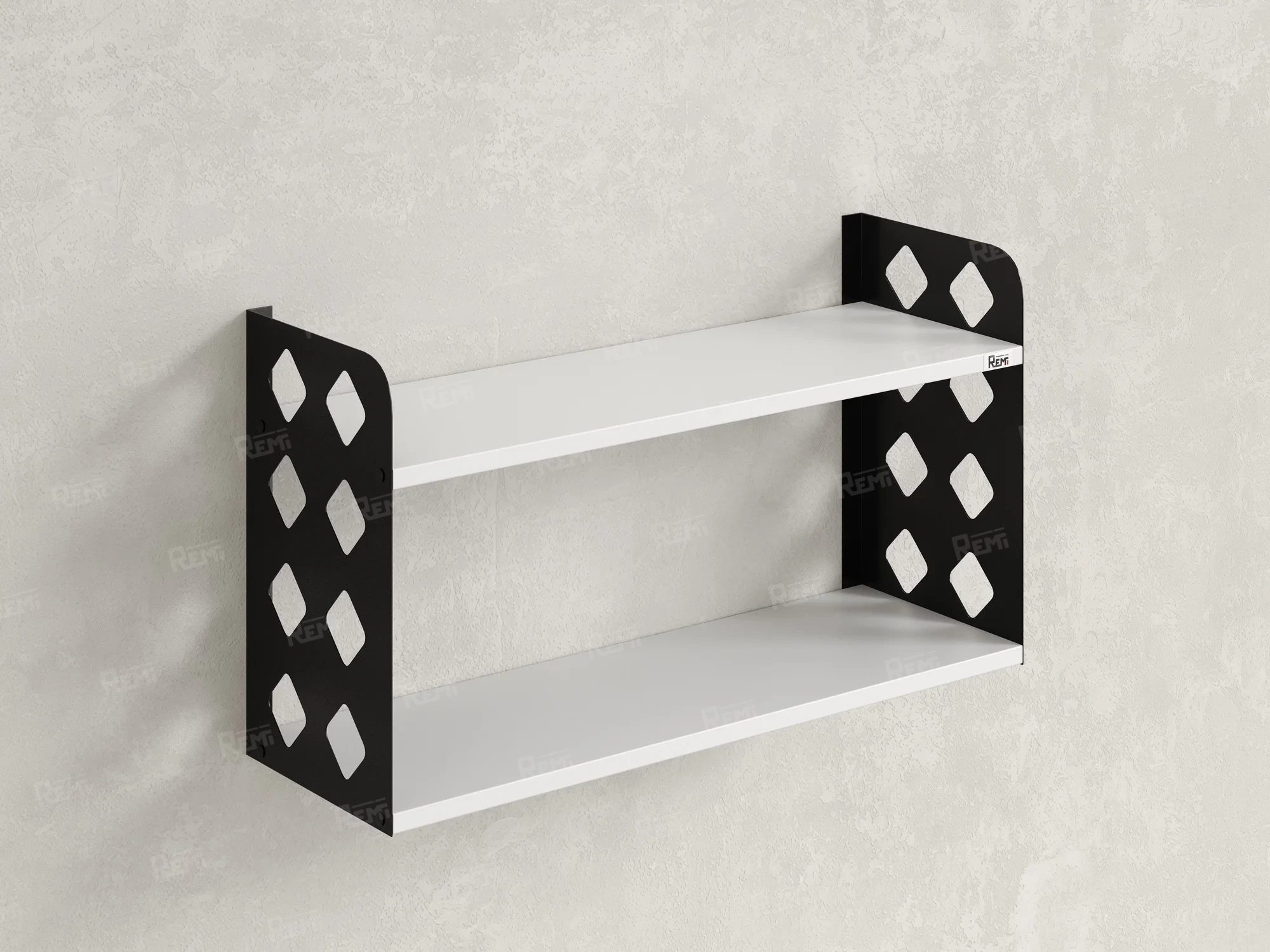Полка настенная 900x300x500 RM192-90x30 Белый/Черный
