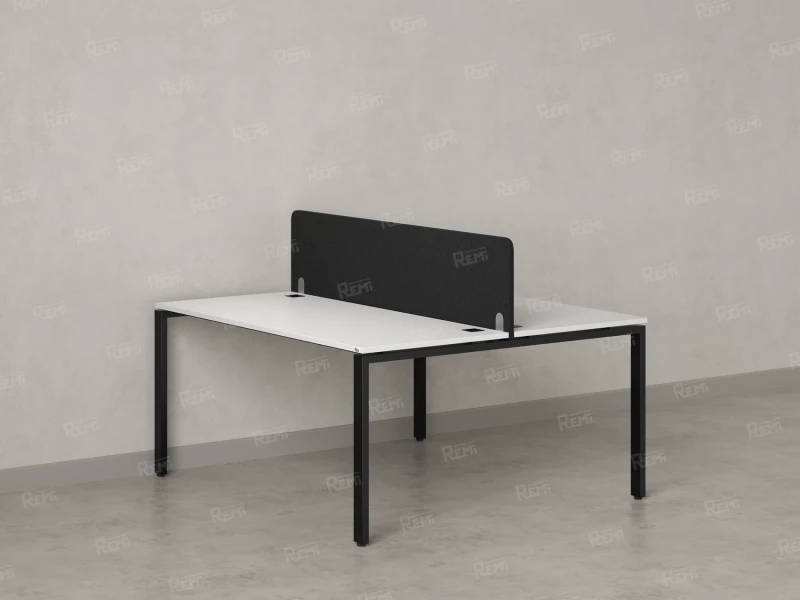 Бенч-система, 2 рабочих места, с одним тканевым экраном 1800x1400x750 RM165-1-18x14 Белый/Черный