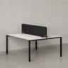Бенч-система, 2 рабочих места, с одним тканевым экраном 1800x1400x750 RM165-1-18x14 Белый/Черный
