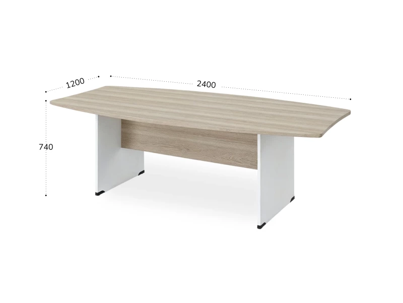 BRL RB006-240х120 Конференц-стол на панельном каркасе 2400х1200х740 Шорвуд/Белый