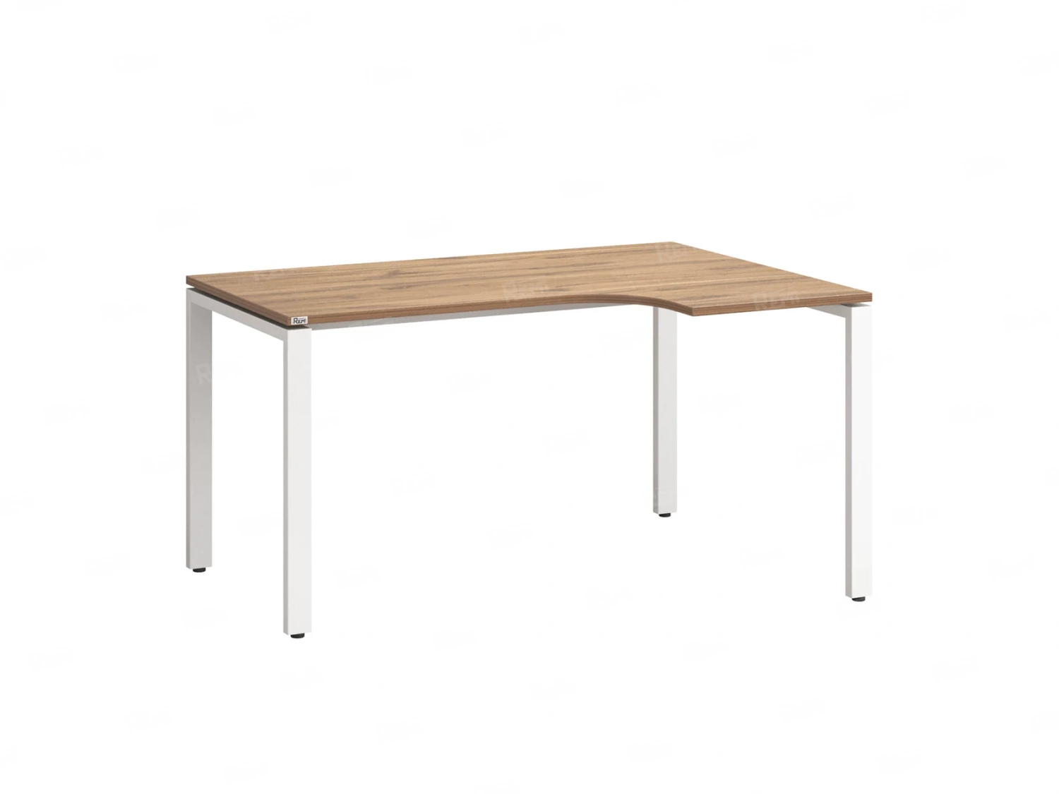 Стол угловой, П-опора, правый 1400x900/1200x750, RM052-14x9-12 Дуб Юстус/Белый