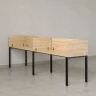 Бенч-система в 1 ряд, 2 рабочих места 5 ЛДСП экранов 2000x600x750 RM167-2-20x6 Вяз Швейцарский светлый/Черный