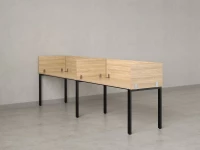 Бенч-система в 1 ряд, 2 рабочих места 5 ЛДСП экранов 2000x600x750 RM167-2-20x6 Вяз Швейцарский светлый/Черный