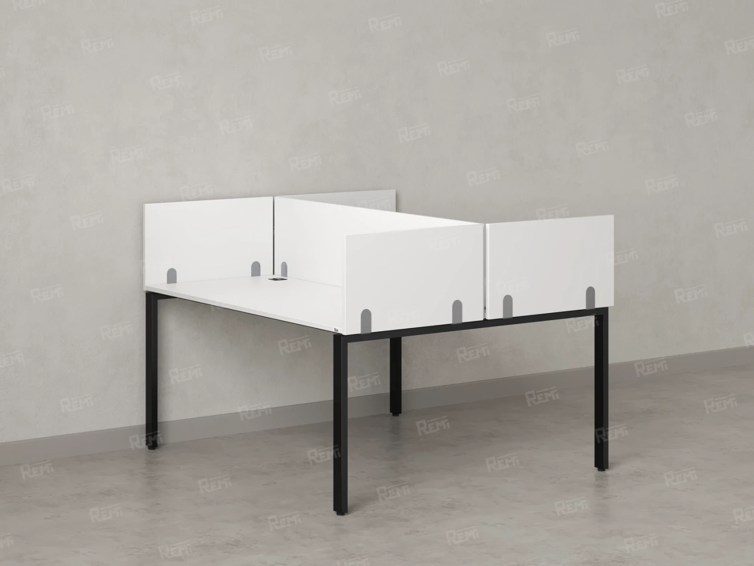 Бенч-система, 2 рабочих места, 5 ЛДСП экранов 1200x1200x750 RM165-4-12x12 Белый/Черный