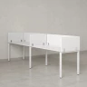 Бенч-система в 1 ряд, 2 рабочих места 5 ЛДСП экранов 2700x700x750 RM167-2-27x7 Белый/Белый