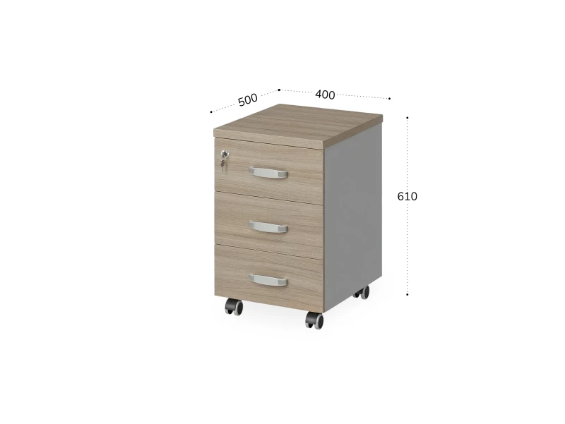 BRL RB033-40х50 Тумба мобильная 400х500х610 Шорвуд/Серый вулканический