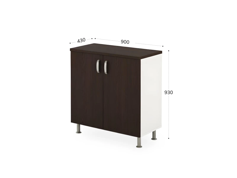 BRL RB046-90х43 Шкаф закрытый 2 уровня 900х430х930 Венге/Белый