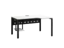 Стол угловой, экран металл, П-опора, правый 1800x700/900x750, RM058-18x7-9 Белый/Черный