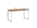 Стол прямой на O-образных опорах 1200x600x750 RM002-12x6 Дуб Юстус/Белый