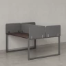 Бенч-система, 2 рабочих места, 5 тканевых экранов 1600x1600x750 RM169-3-16x16 Дуб Апрельский шоколад/Серый
