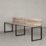 Бенч-система в 1 ряд, 2 рабочих места 2 ЛДСП экранов 2400x600x750 RM168-4-24x6 Дуб Маувелла/Черный