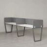 Бенч-система в 1 ряд, 2 рабочих места 5 тканевых экранов 2000x800x750 RM174-1-20x8 Белый/Серый