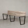 Бенч-система в 1 ряд, 2 рабочих места 2 ЛДСП экранов 2400x600x750 RM174-4-24x6 Дуб Маувелла/Черный