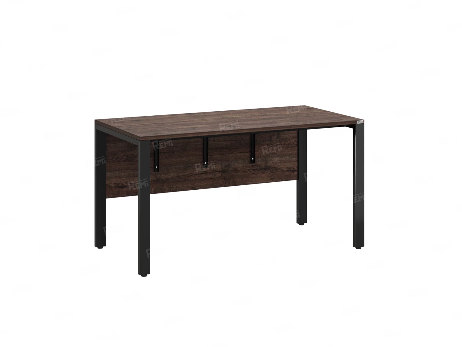 Стол прямой на П-образных опорах, экран ЛДСП 1200x800x750 RM005-12x8 Дуб Апрельский шоколад/Черный