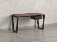 Стол прямой с подвесной тумбой, U-опора 2000x600x750 RM034-20x6 Дуб Апрельский шоколад/Черный