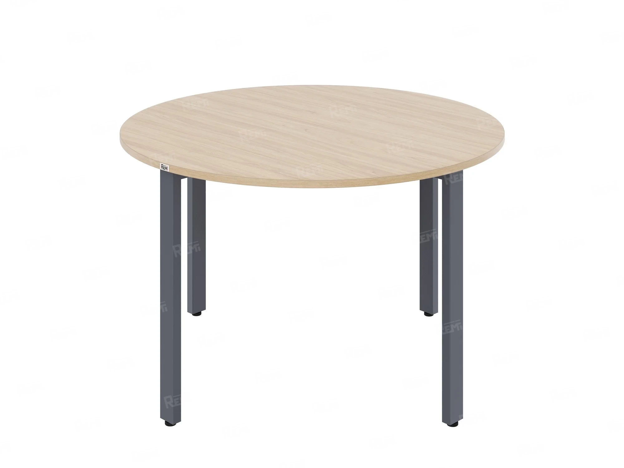 Круглый стол на П-образных опорах 1200x1200x750 RM186-12x12 Вяз Швейцарский светлый/Серый
