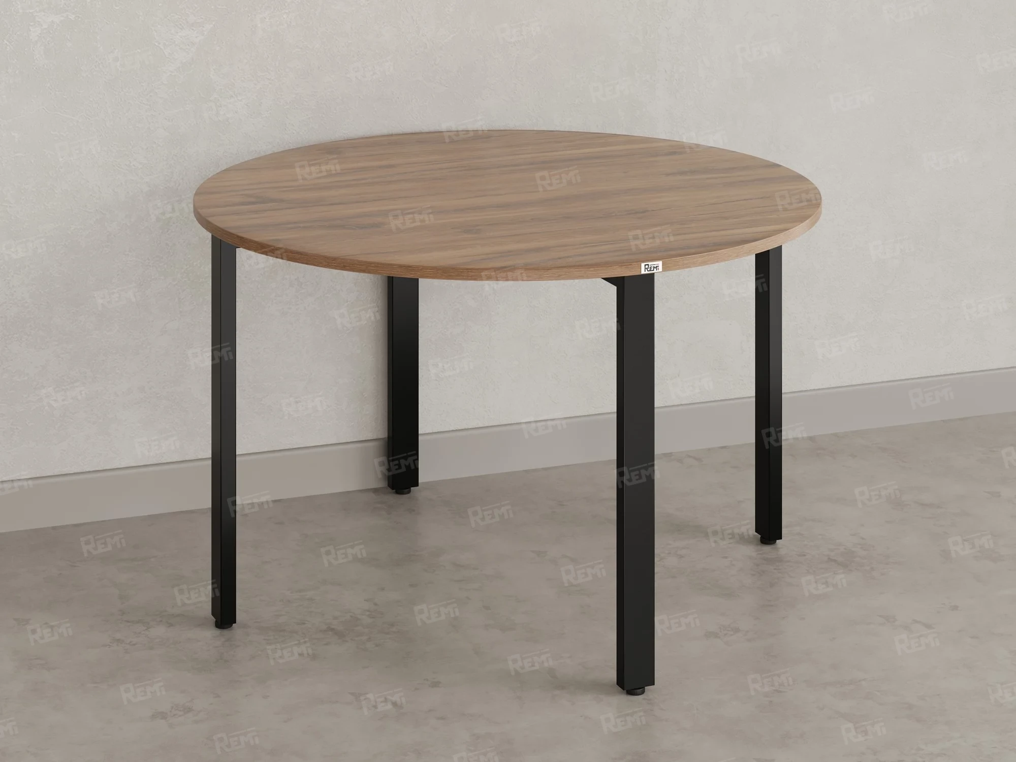 Круглый стол на П-образных опорах 1800x1800x750 RM186-18x18 Дуб Юстус/Черный