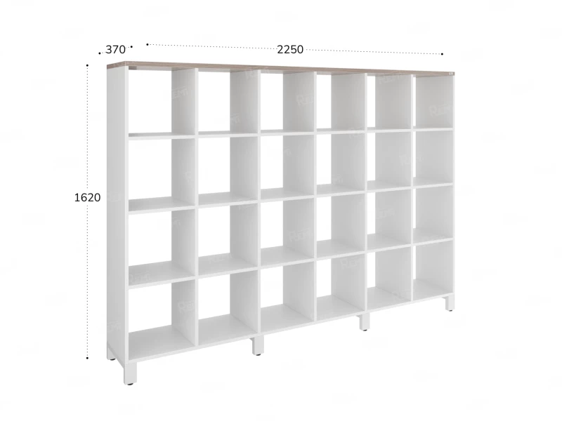 Стеллаж, 24 ячейки 2250х370х1620 RM141-225x37 Дуб Маувелла/Белый