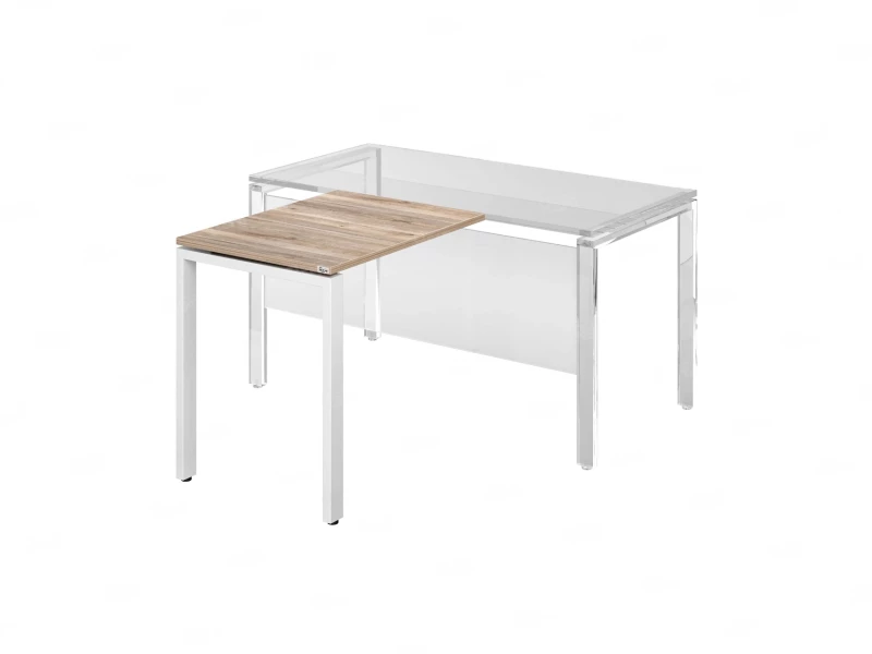 Брифинг прямой, с парящей столешнецей, на П-образном каркасе 1700x600x750 RM070-17x6 Дуб Маувелла/Белый