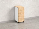 Тумба мобильная, 5 ящиков 400x500x960 RM122-40x50 Вяз Швейцарский светлый/Белый