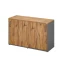 Низкий шкаф-купе на регулируемых опорах 1200x420x750 RM125-120x42 Дуб Юстус/Серый