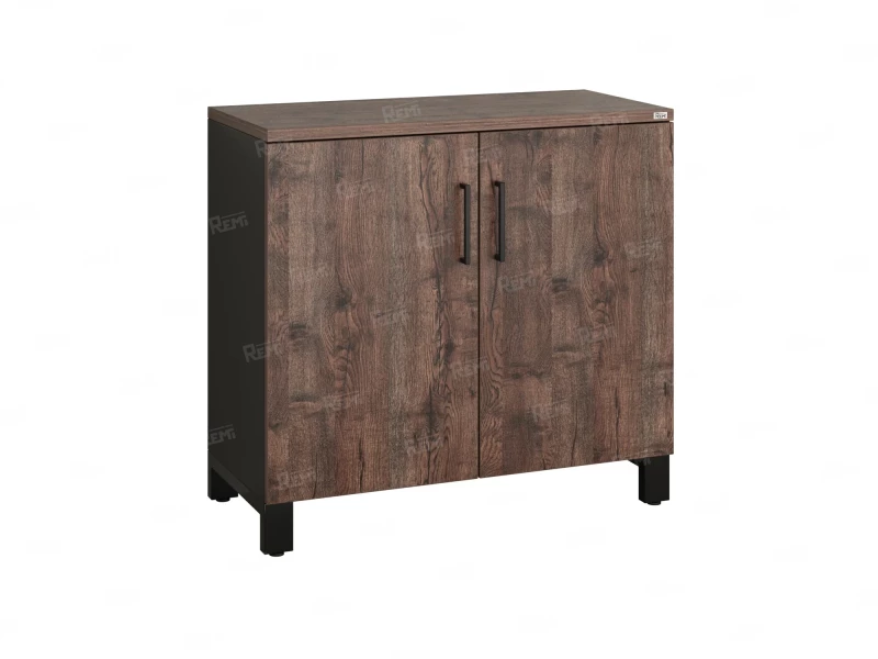 Шкаф низкий распашной, 2 уровня 900x420x850 RM147-90x42 Дуб Апрельский шоколад/Черный