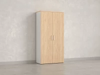 Шкаф распашной, регулируемые опоры, 5 уровней 900x420x1800 RM153-90x41 Вяз Швейцарский светлый/Белый