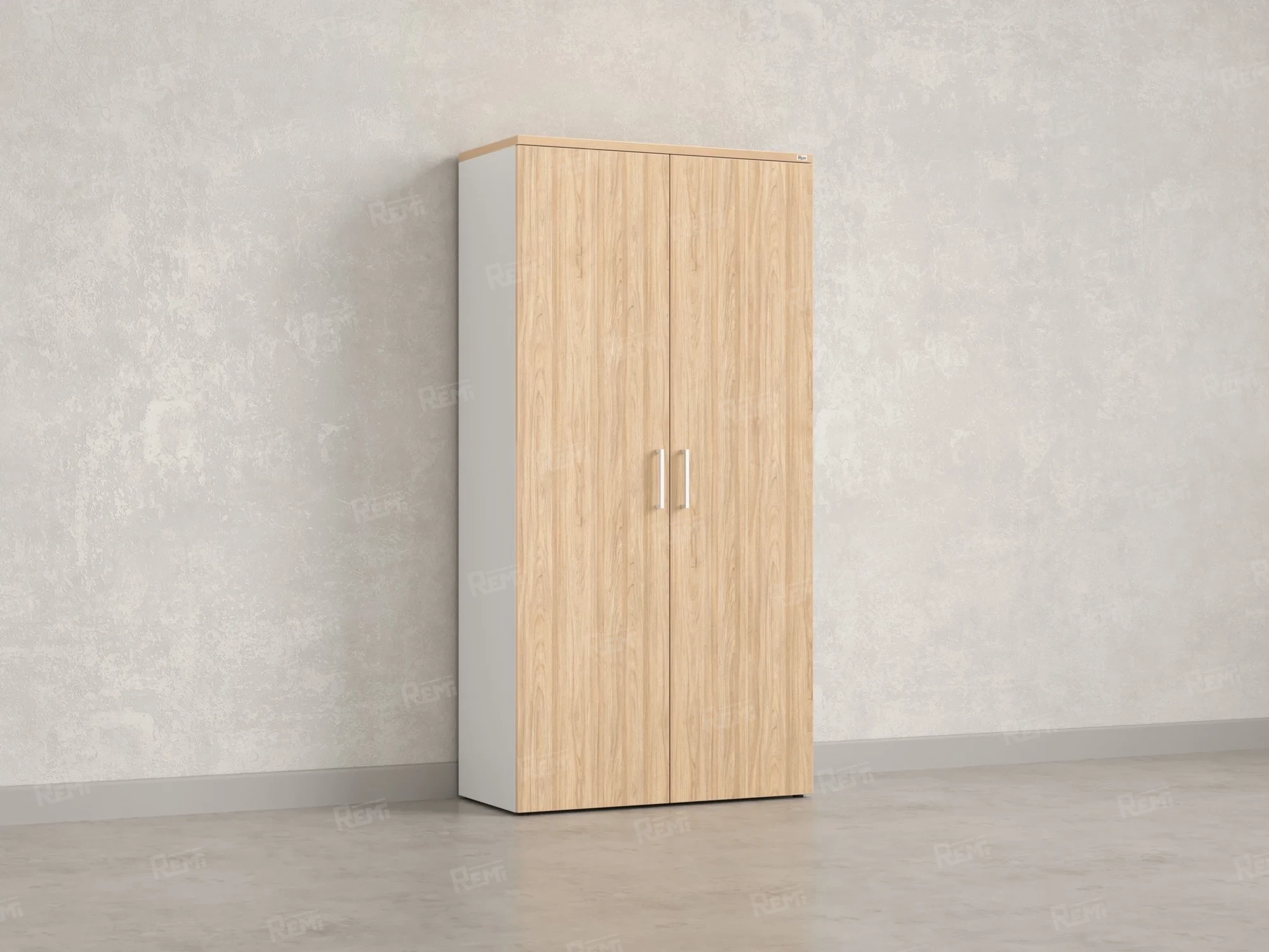 Шкаф распашной, регулируемые опоры, 5 уровней 900x420x1800 RM153-90x41 Вяз Швейцарский светлый/Белый