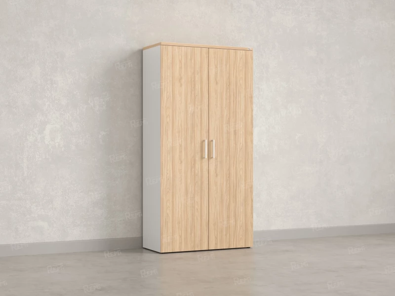 Шкаф распашной, регулируемые опоры, 5 уровней 900x420x1800 RM153-90x41 Вяз Швейцарский светлый/Белый