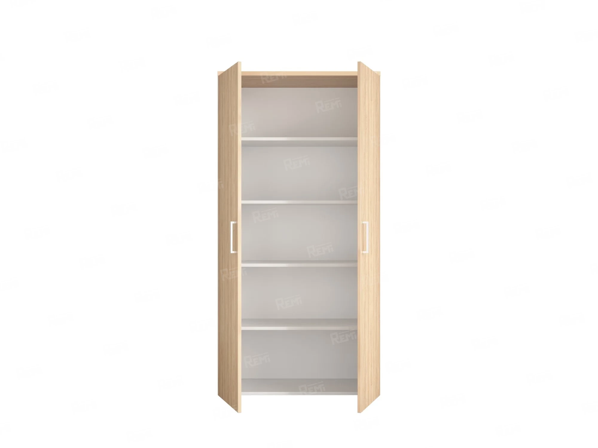 Шкаф распашной, регулируемые опоры, 5 уровней 900x420x1800 RM153-90x41 Вяз Швейцарский светлый/Белый