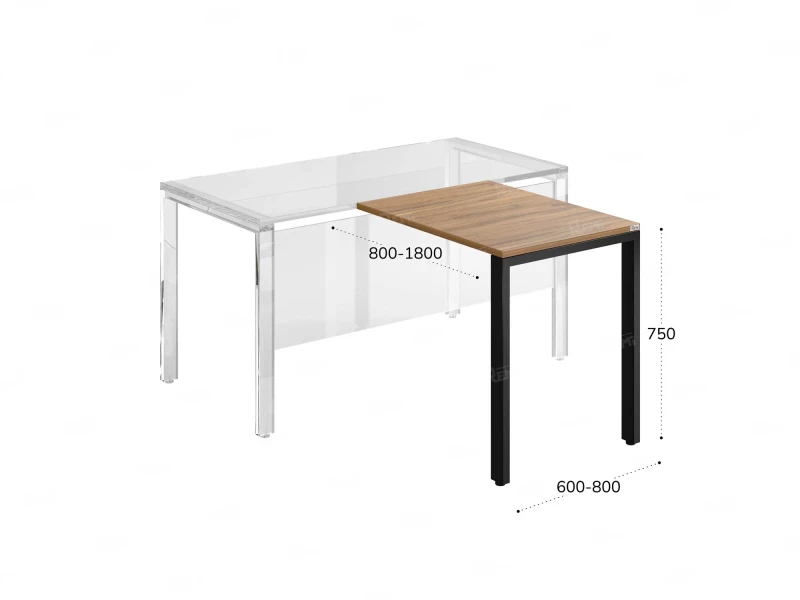 Брифинг прямой, с парящей столешнецей, на О-образном каркасе 1500x800x750 RM072-15x8 Юстус/Черный