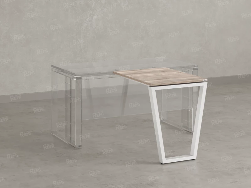 Брифинг прямой, с парящей столешнецей, на U-образном каркасе 1100x600x750 RM074-11x6 Дуб Маувелла/Белый