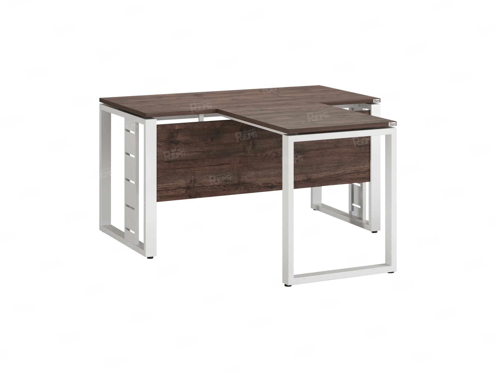 Стол с брифингом с парящей столешницей на О-образных опорах с экраном ЛДСП RM045-10x7 1000x1700x750 Дуб Апрельский шоколад/Белый