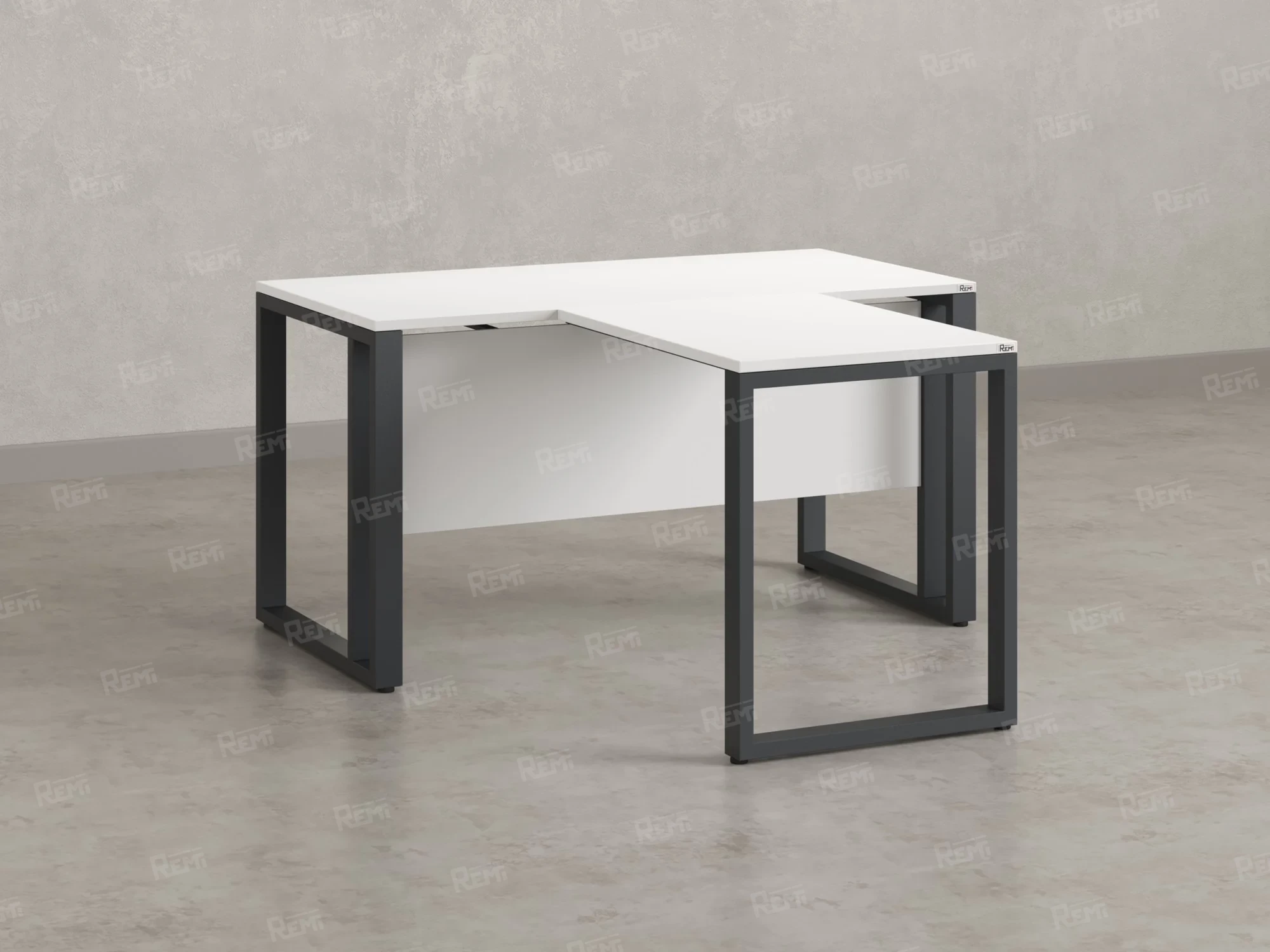 Стол с брифингом на О-образных опорах с экраном ЛДСП RM046-18x7 1800x2500x750 Белый/Серый