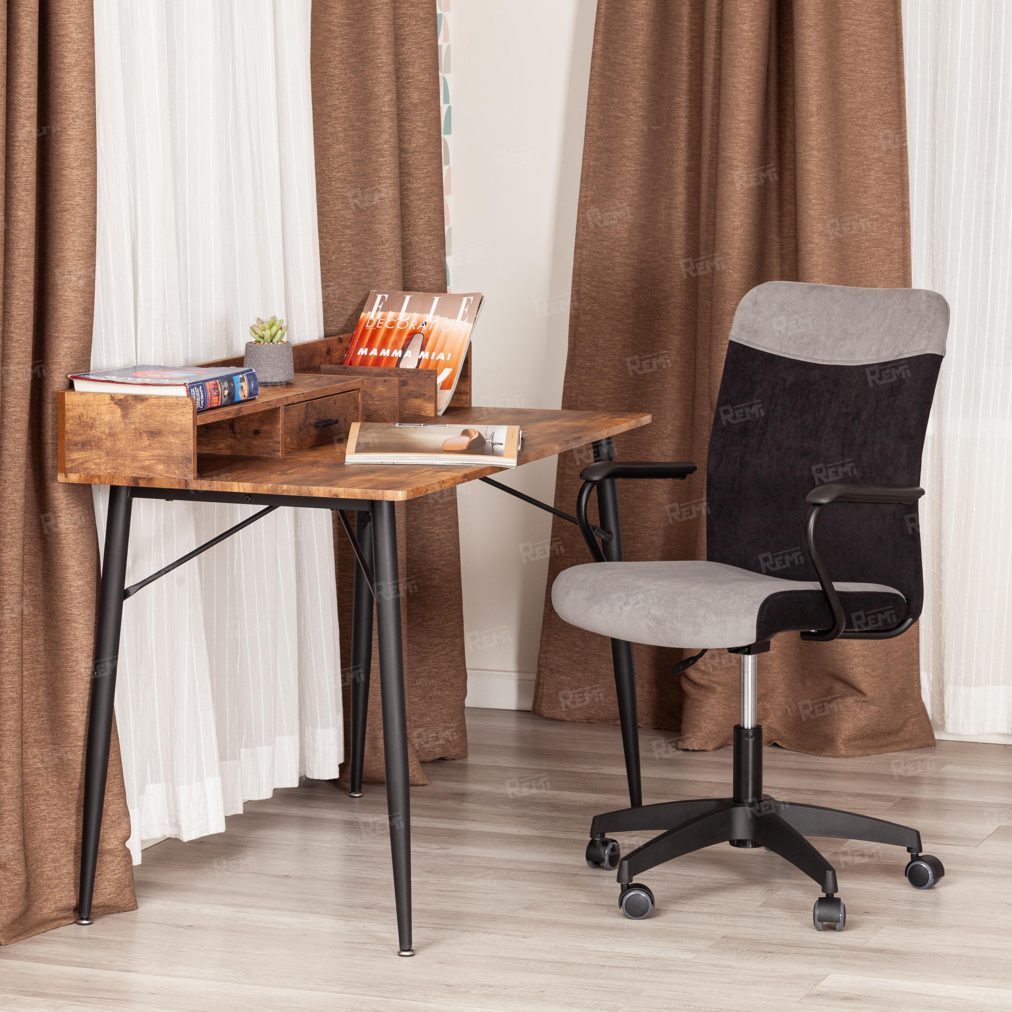 Кресло FLY Черный/Серый, Флок (арт. 20538)